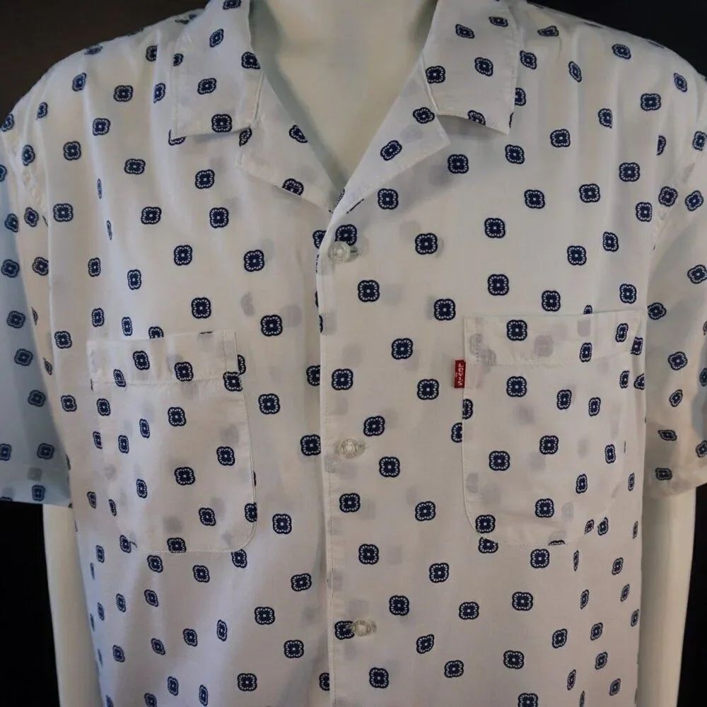 Levi's Mens Shirt Classic Camp Collar Relaxed Fit Size XL Short Sleeve New Gift